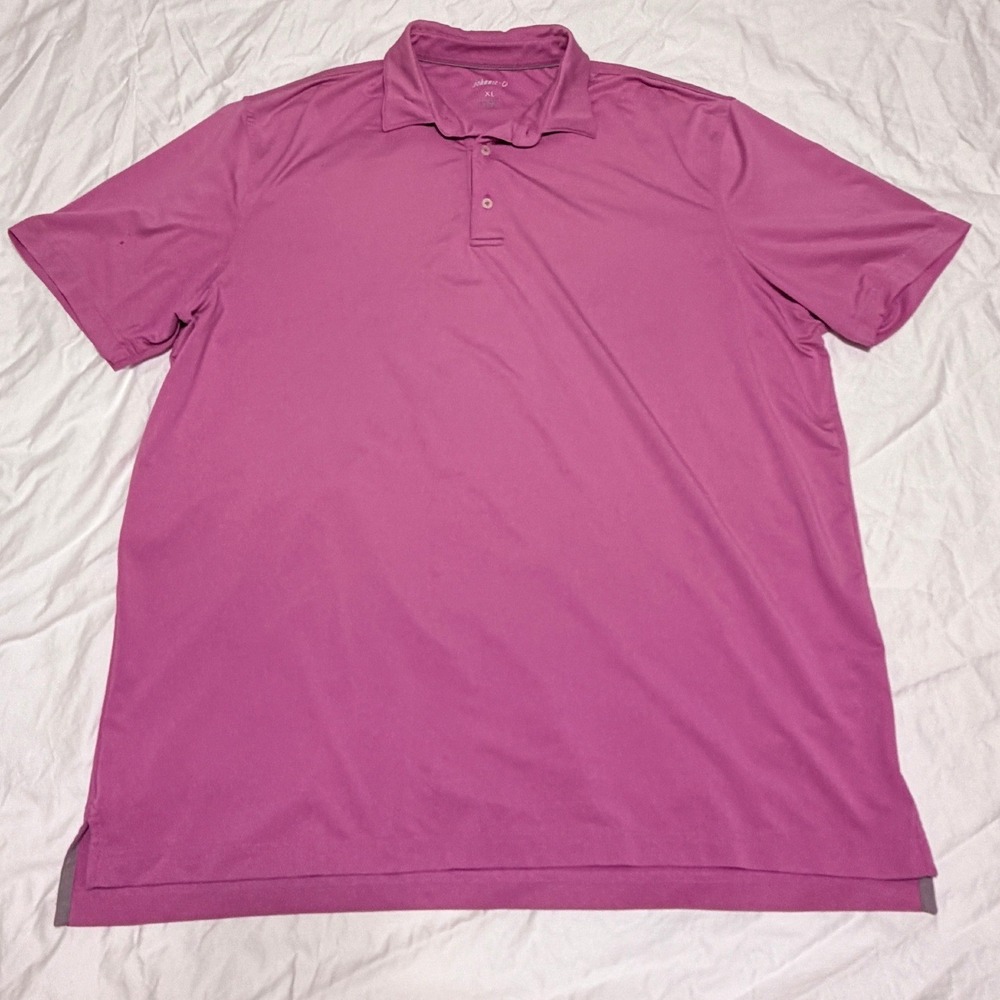 Johnnie-O Performance Jersey Polo Shirt Birdie Solid Mens XL Senorita Pink Golf